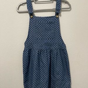 🐙 Polka-dot denim overall dress small~ Allegra K